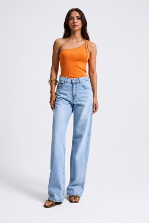 Women’s Light Wash Fish Embroidered Jeans
