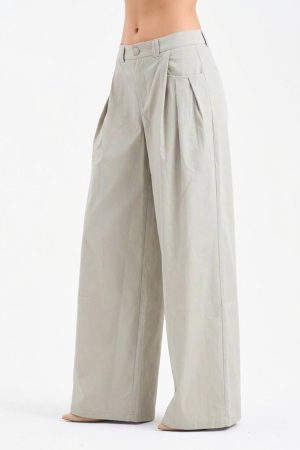 Women’s Beige Wide Leg Trousers