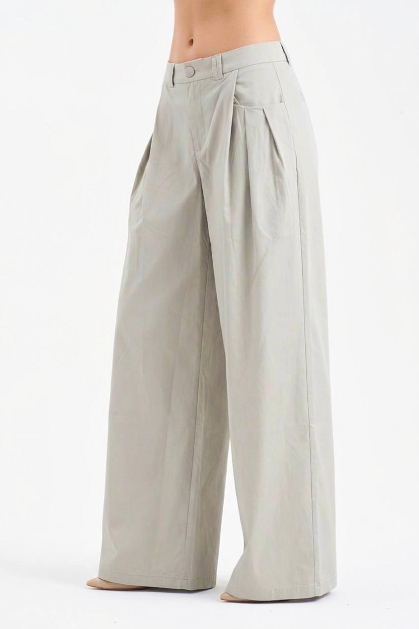 Women’s Beige Wide Leg Trousers