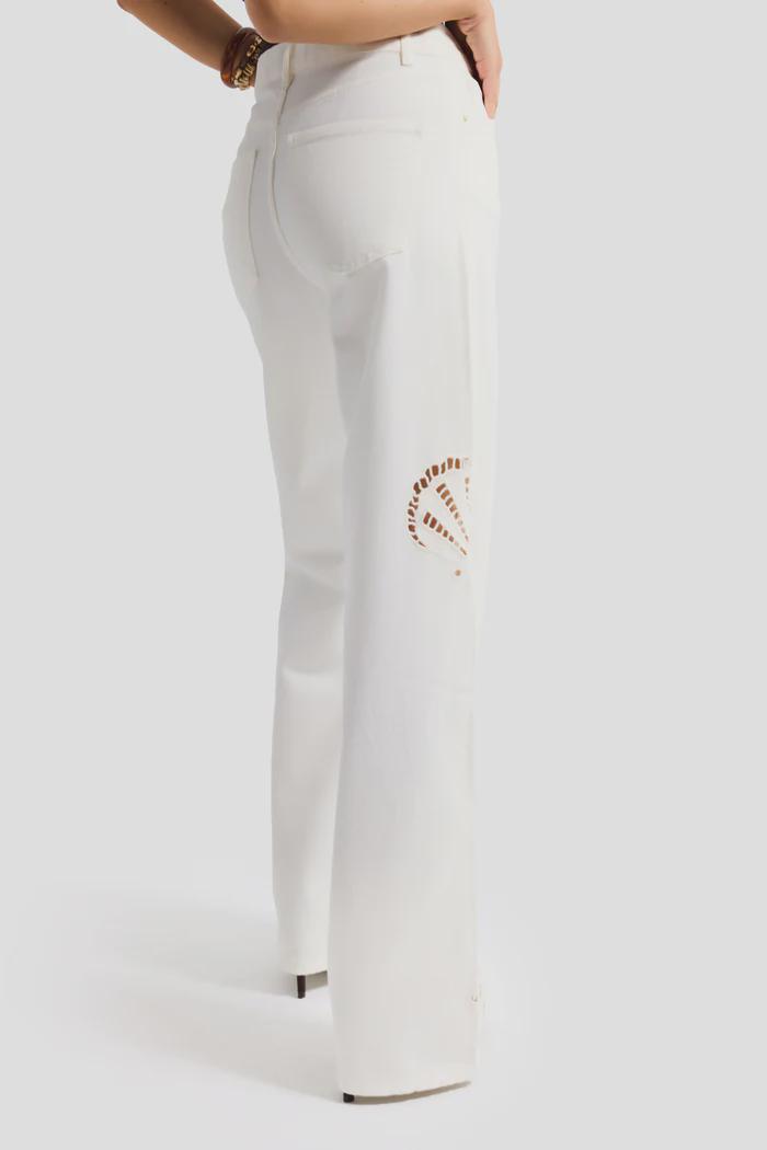 Women’s White Butterfly Cutwork Pants - Image 4