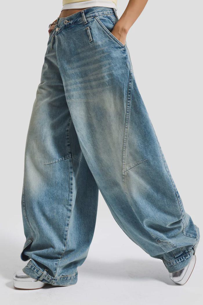 Women’s Oversized Barrel Leg Jeans