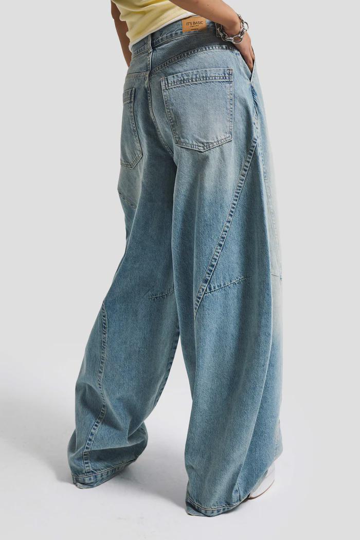 Women’s Oversized Barrel Leg Jeans - Image 3